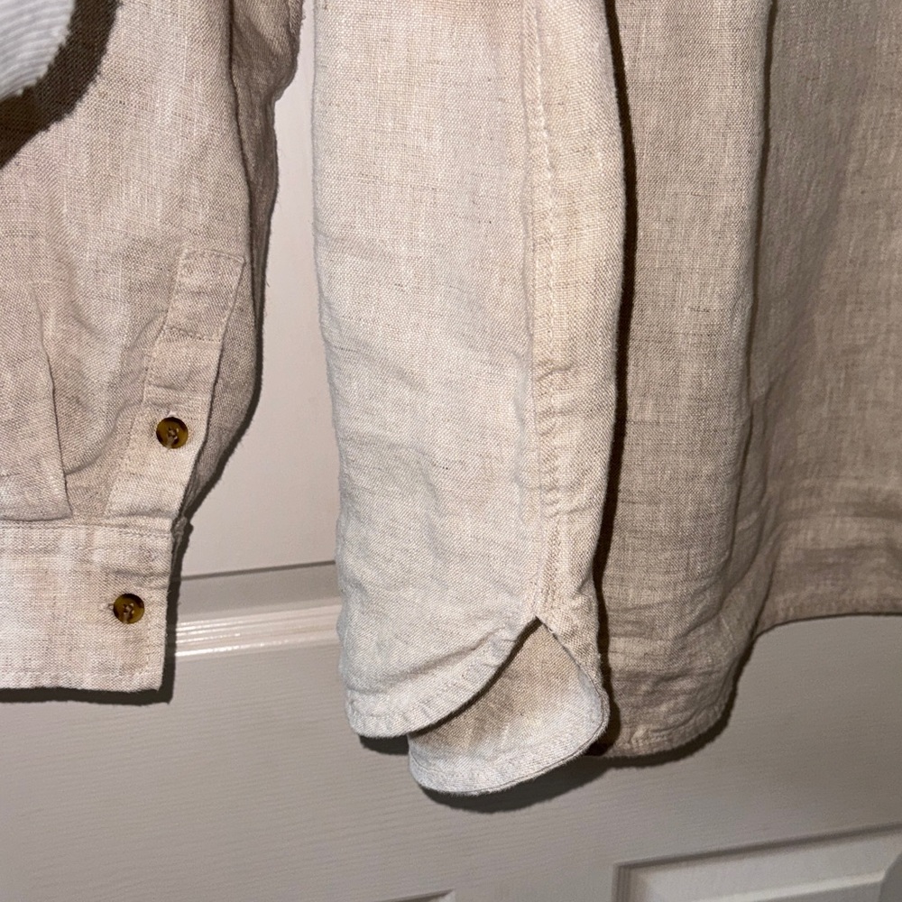 Athleta Beige Linen Shirt - Picture 6 of 7